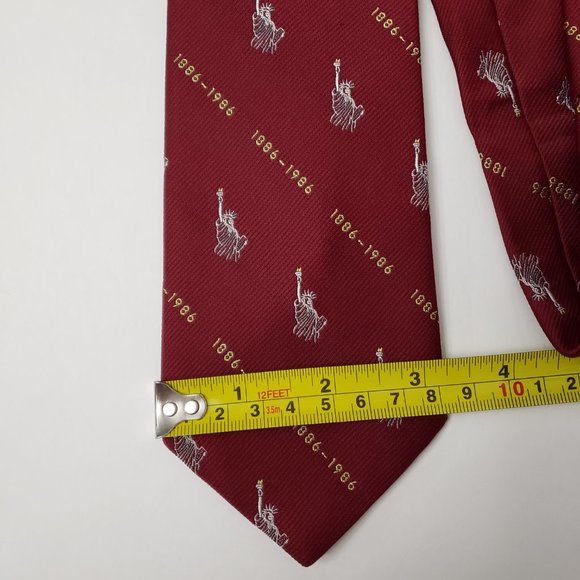 Vintage Mens Ties Silk Blend With Statue Of Liberty Prints Made in USA - Picture 2 of 8